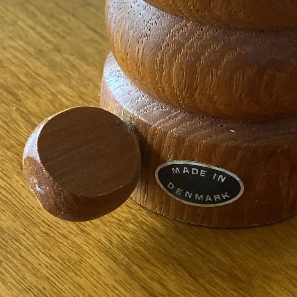 Mid Century Danish Modern Teak Salt Mill, Denmark, 1960's